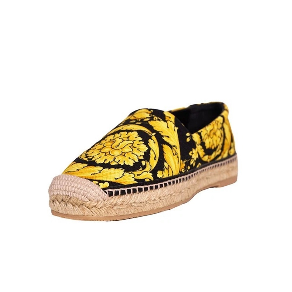 Versace Canvas Espadrilles with Barocco Print NWT 38.5
